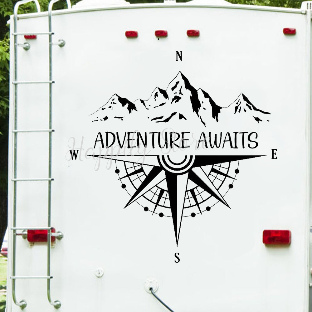 Outdoor Adventure Ideas - Наклейки Campervan «Приключения ждет», настенная наклейка,