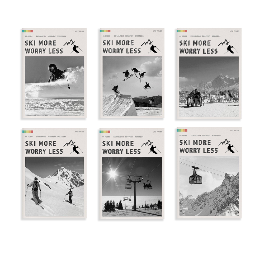 Outdoor Adventure York - Плакат Ski More Worry Less, Альпы