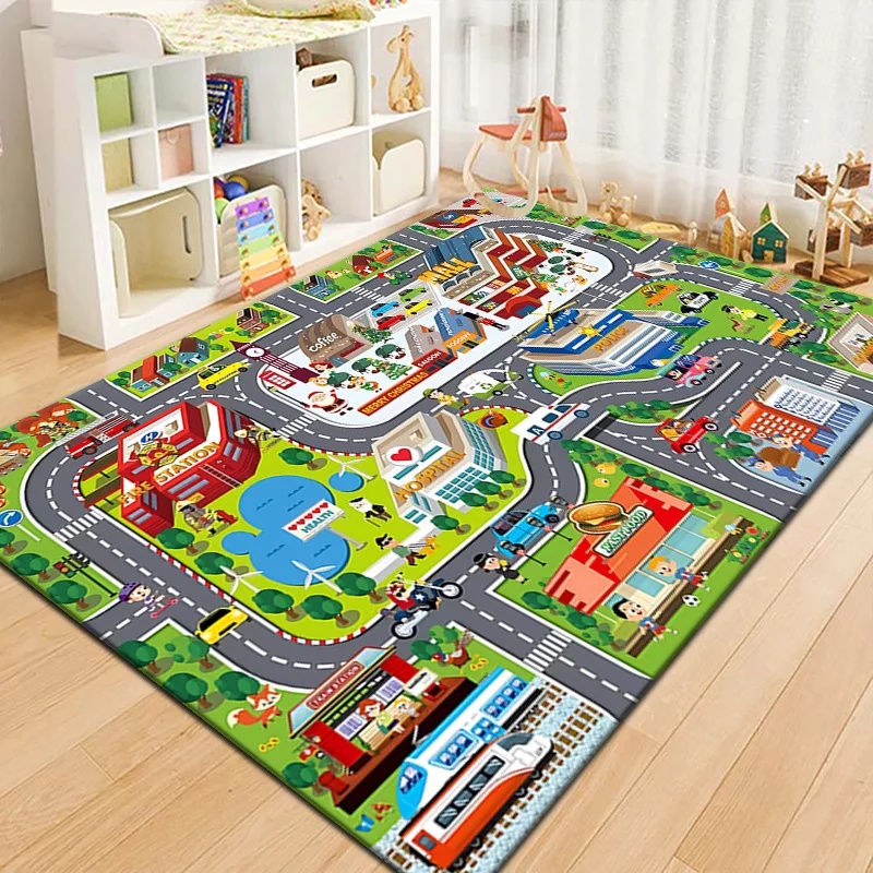 Outdoor Adventure For Kids - Красочный игровой коврик-карта города для детей,